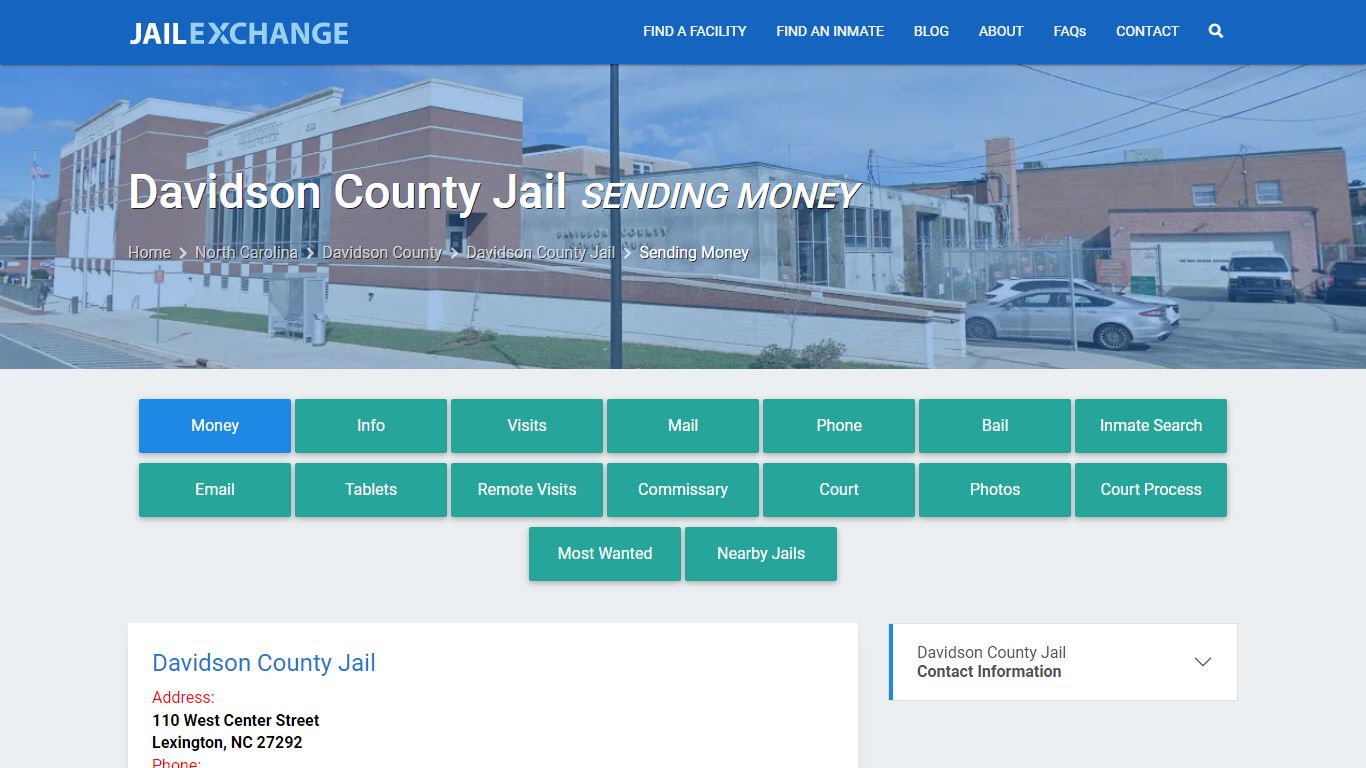 Send Money to Inmate - Davidson County Jail, NC - Jail Exchange