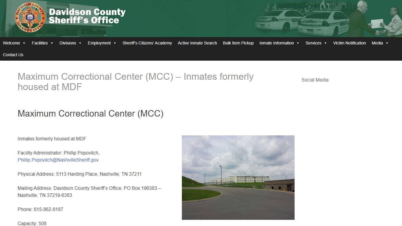 Inmates formerly housed at MDF - Davidson County Sheriff